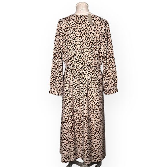 New $150 JCREW Button Front Midi Dress A-Line Leopard Brunch Party Sundress - Picture 8 of 13